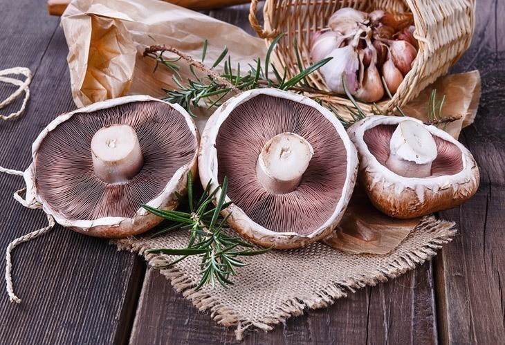 Fresh-Portobello-mushroom-and-rosemary-in-a-basket-how-to-grow-portobello-mushrooms