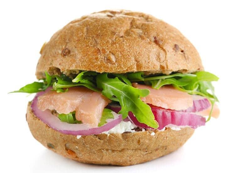 A-salmon-sandwich-with-Arugula-how-to-harvest-Arugula