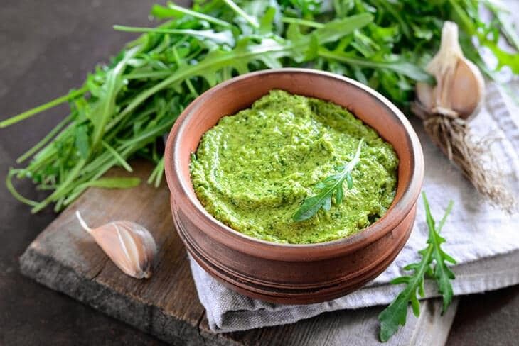 Arugula-made-into-pesto-how-to-harvest-Arugula