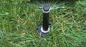sprinkler heads pop up and down