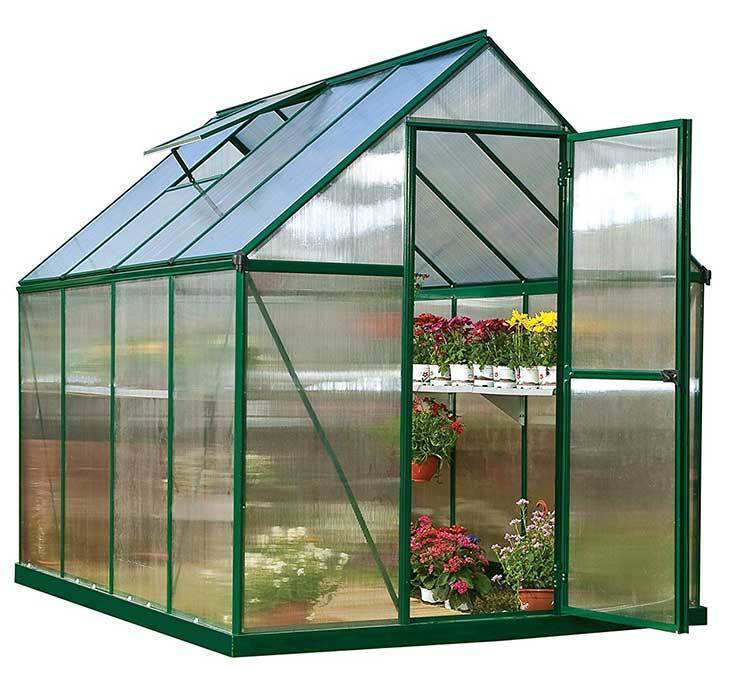 Palram-Nature-Series-Mythos-Hobby-Greenhouse-6'-x-8'-x-7'-Forest-Green