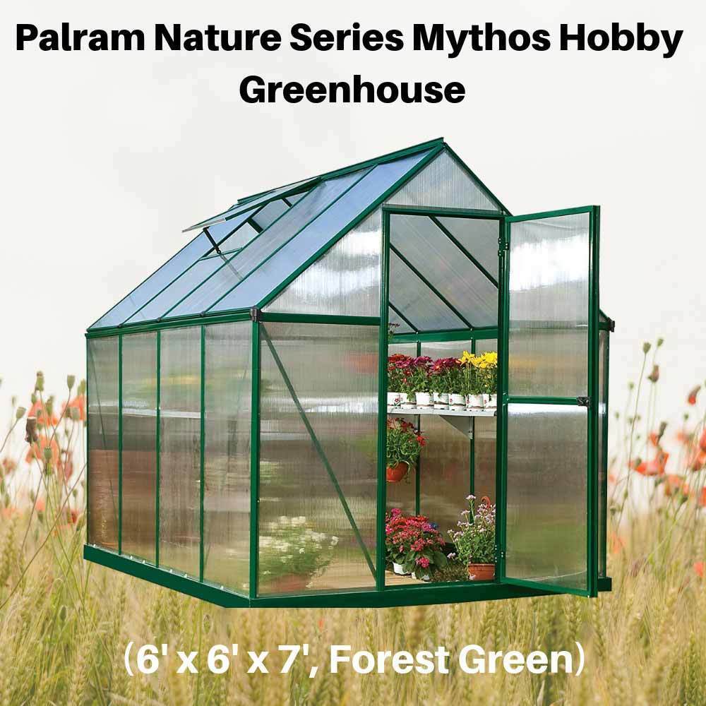 Palram-Nature-Series-Mythos-Hobby-Greenhouse-6'-x-8'-x-7'--Forest-Green