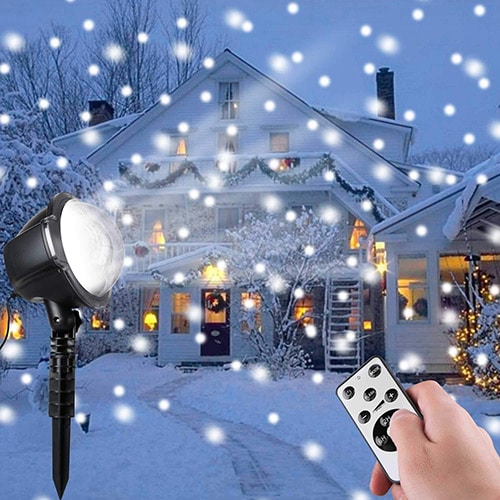 Minetom-Christmas-Snowfall-Projector-Lights,-Rotating-LED-Snow-Projection-with-Remote-Control